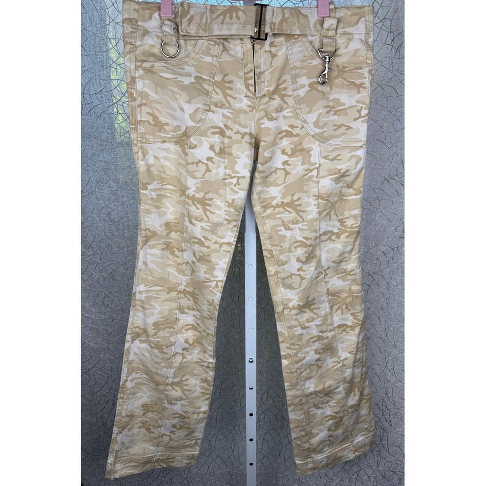 Rare Y2K Sinful by Affliction Camo Utility Pants D-Rings Key Clip‎ Moto Style 9
